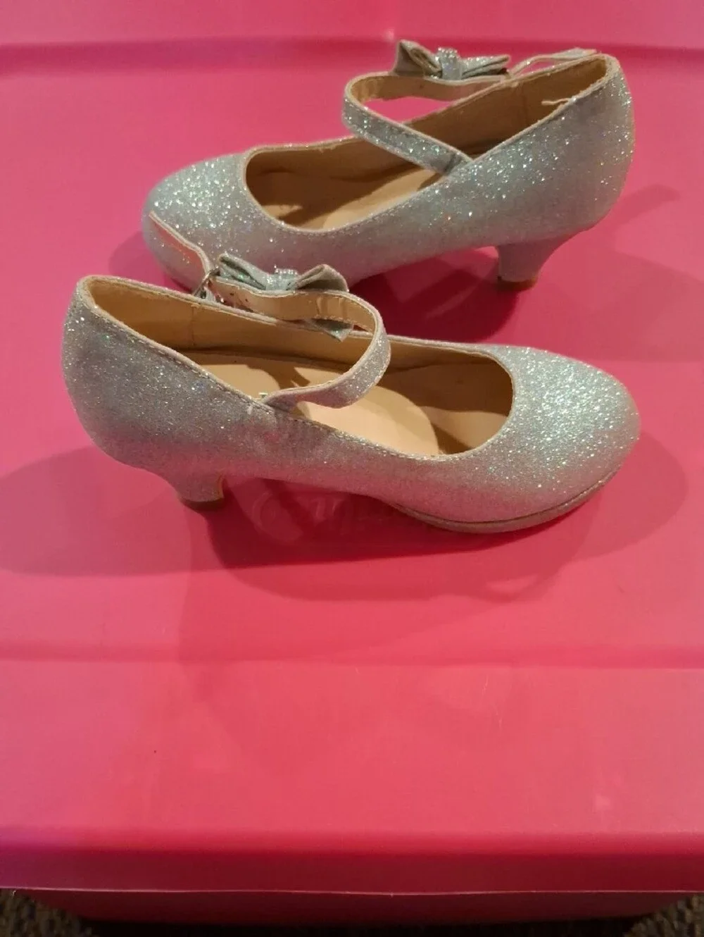 Link Girls Glitter Mary Jane Dress Shoes - Silver